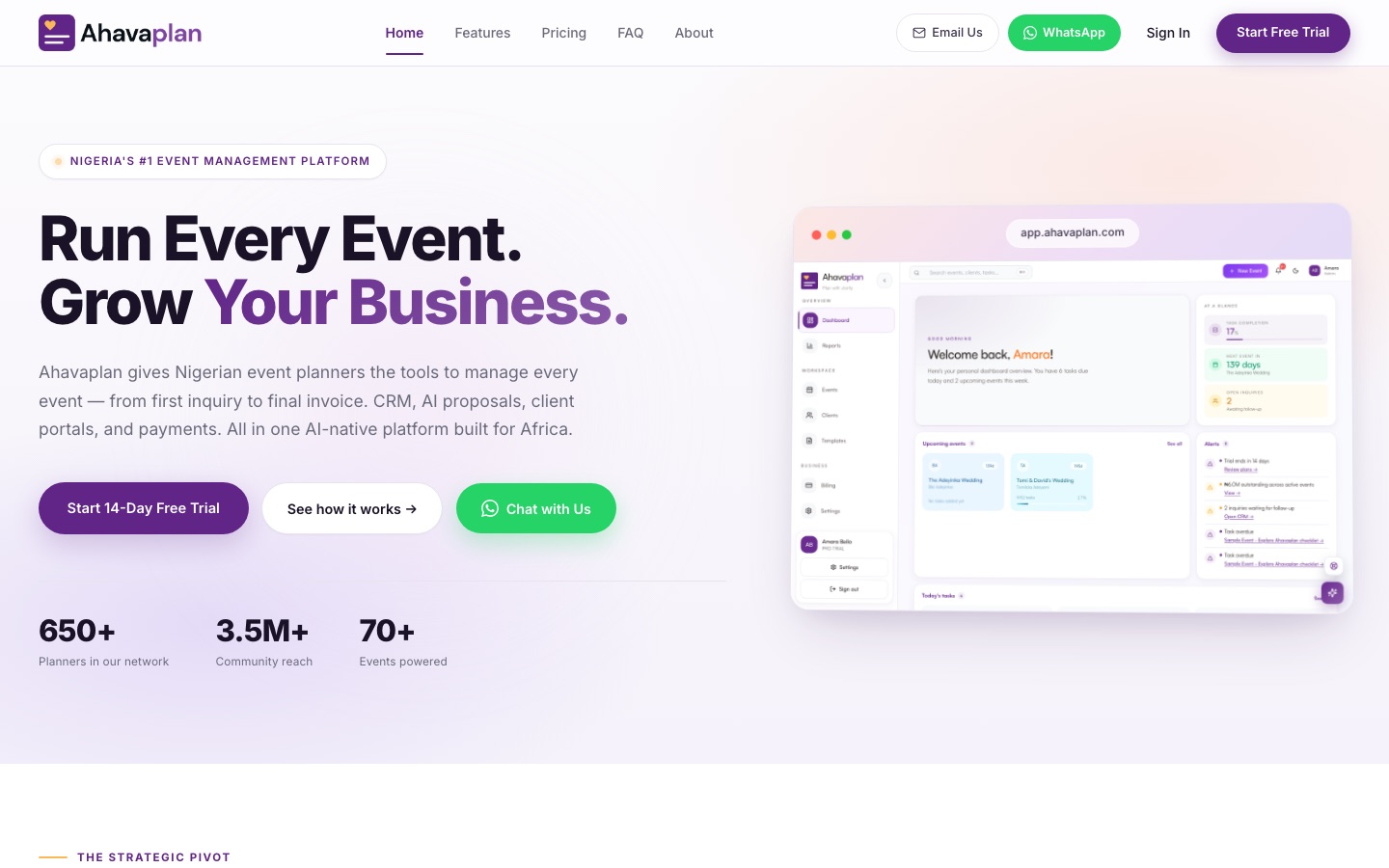 Ahavaplan — run every event, grow your business